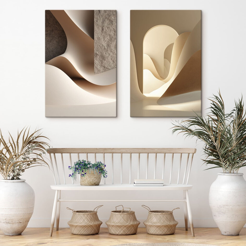 Lumière entre les courbes dans un intérieur