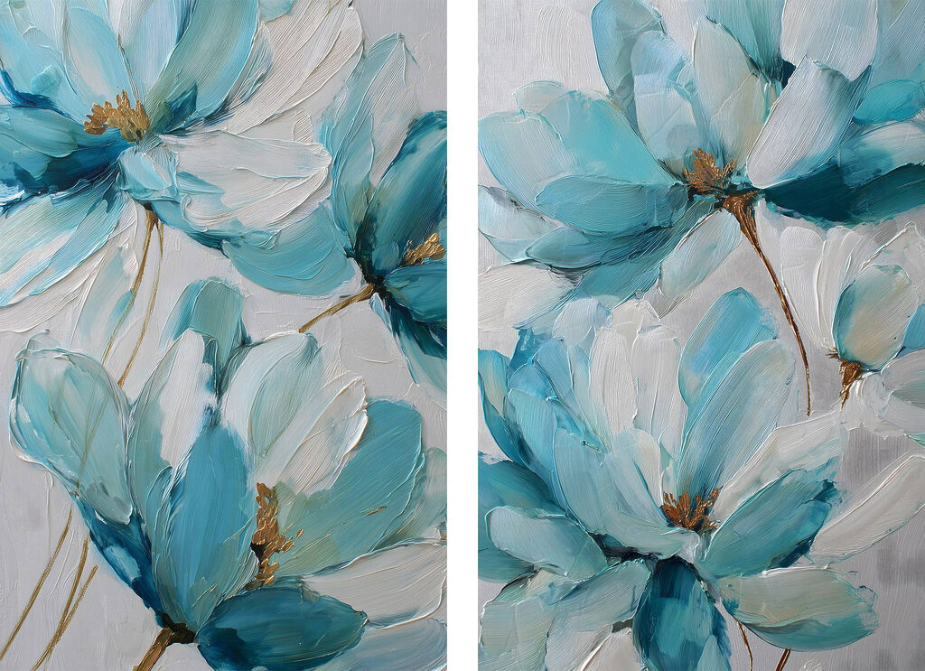 Floraison bleue éclatante — motif complet