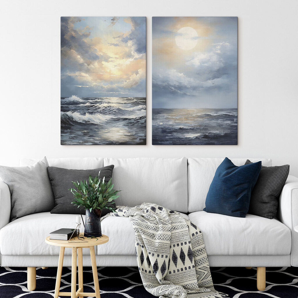 Lueur sur les flots dans un intérieur