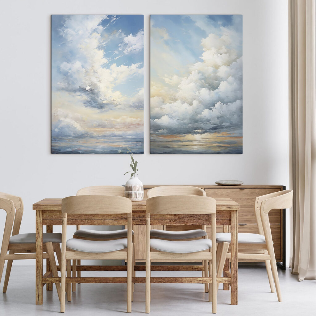 Grand ciel nuageux dans un intérieur