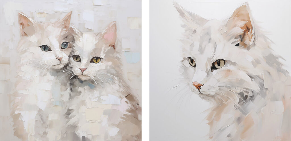 Chats blancs — motif complet