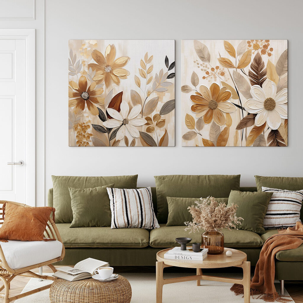 Jardin aux tons ocre dans un intérieur