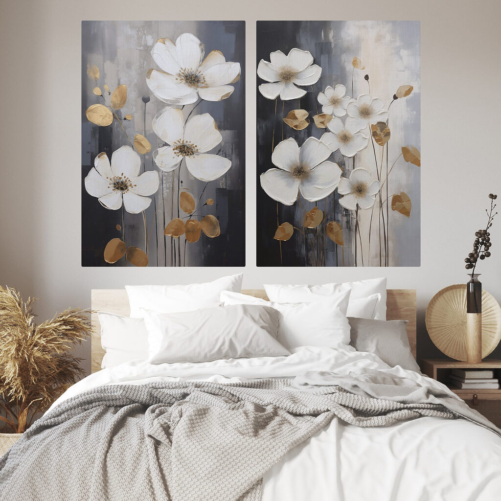 Fleurs au crépuscule dans un intérieur