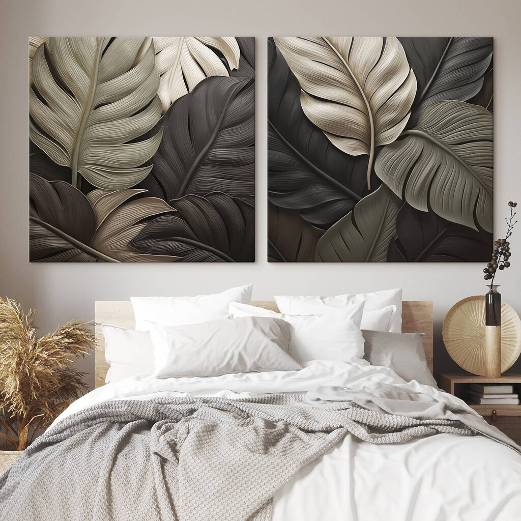 Grandes feuilles dans l’ombre dans un intérieur