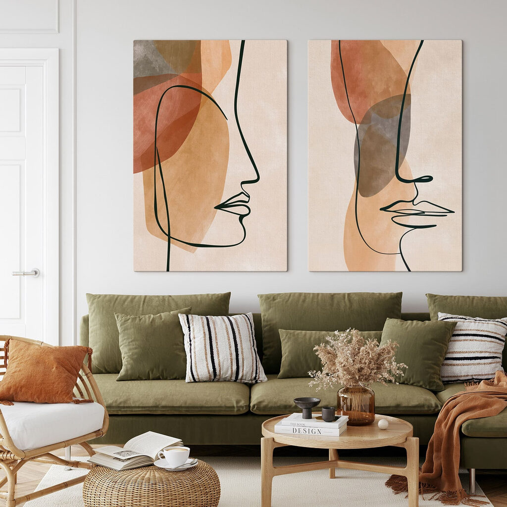 Profil d’un seul trait dans un intérieur