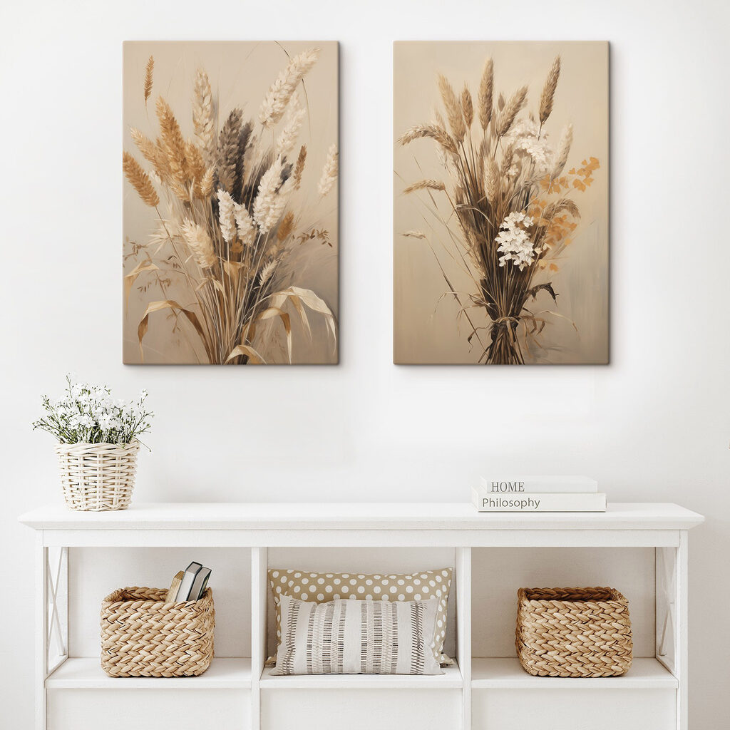 Épis et fleurs dans un intérieur