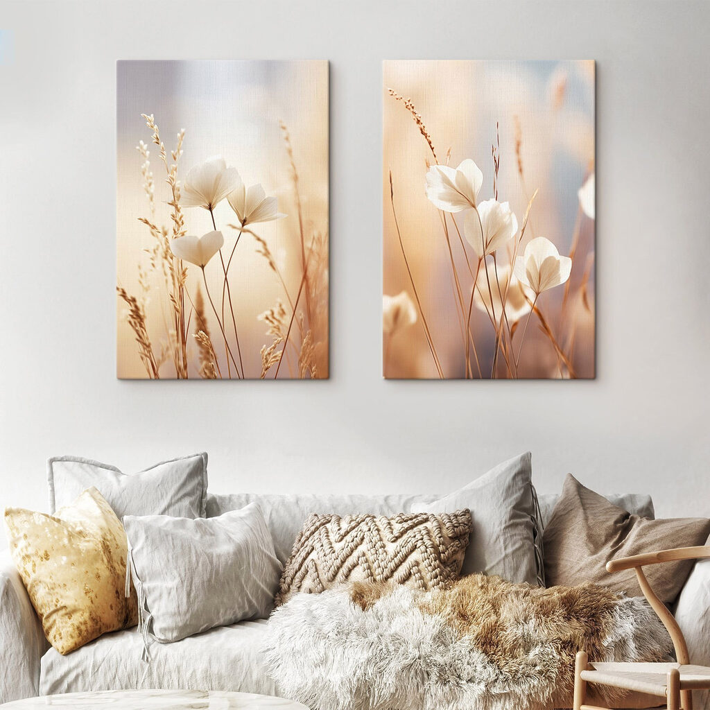 Fleurs dans la lumière dans un intérieur