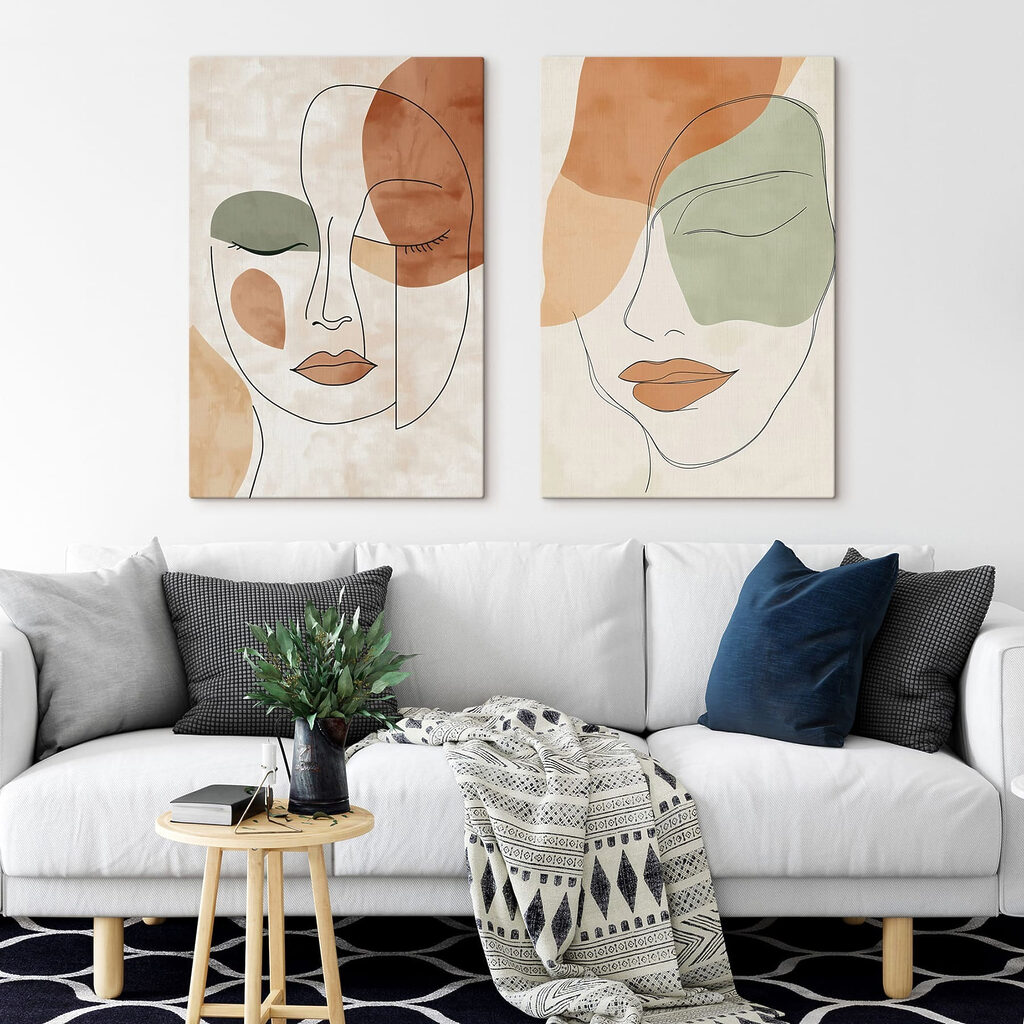 Lignes douces, yeux fermés dans un intérieur