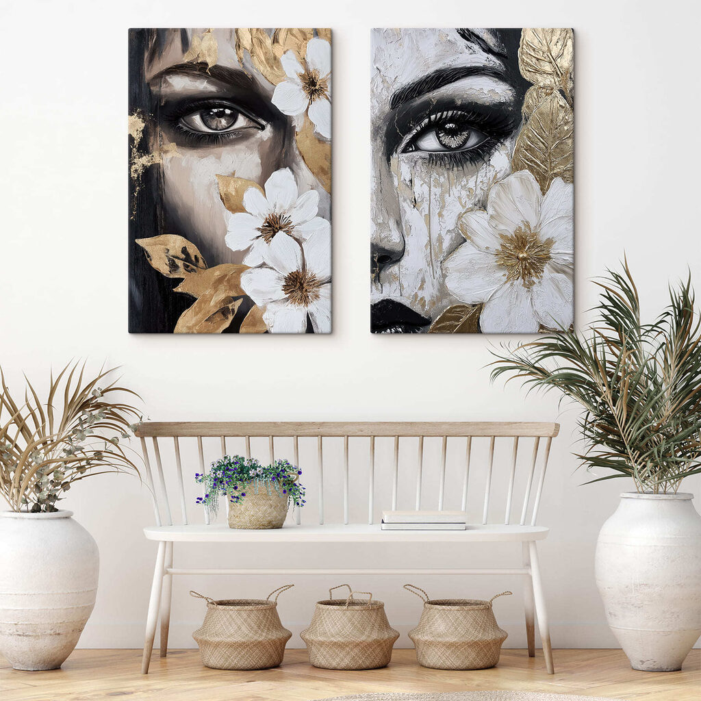 Portrait botanique en duo dans un intérieur