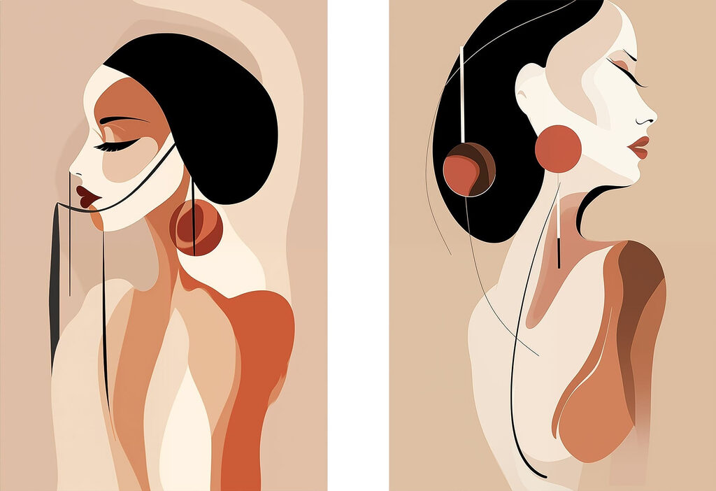 Femme aux boucles d’oreilles — motif complet