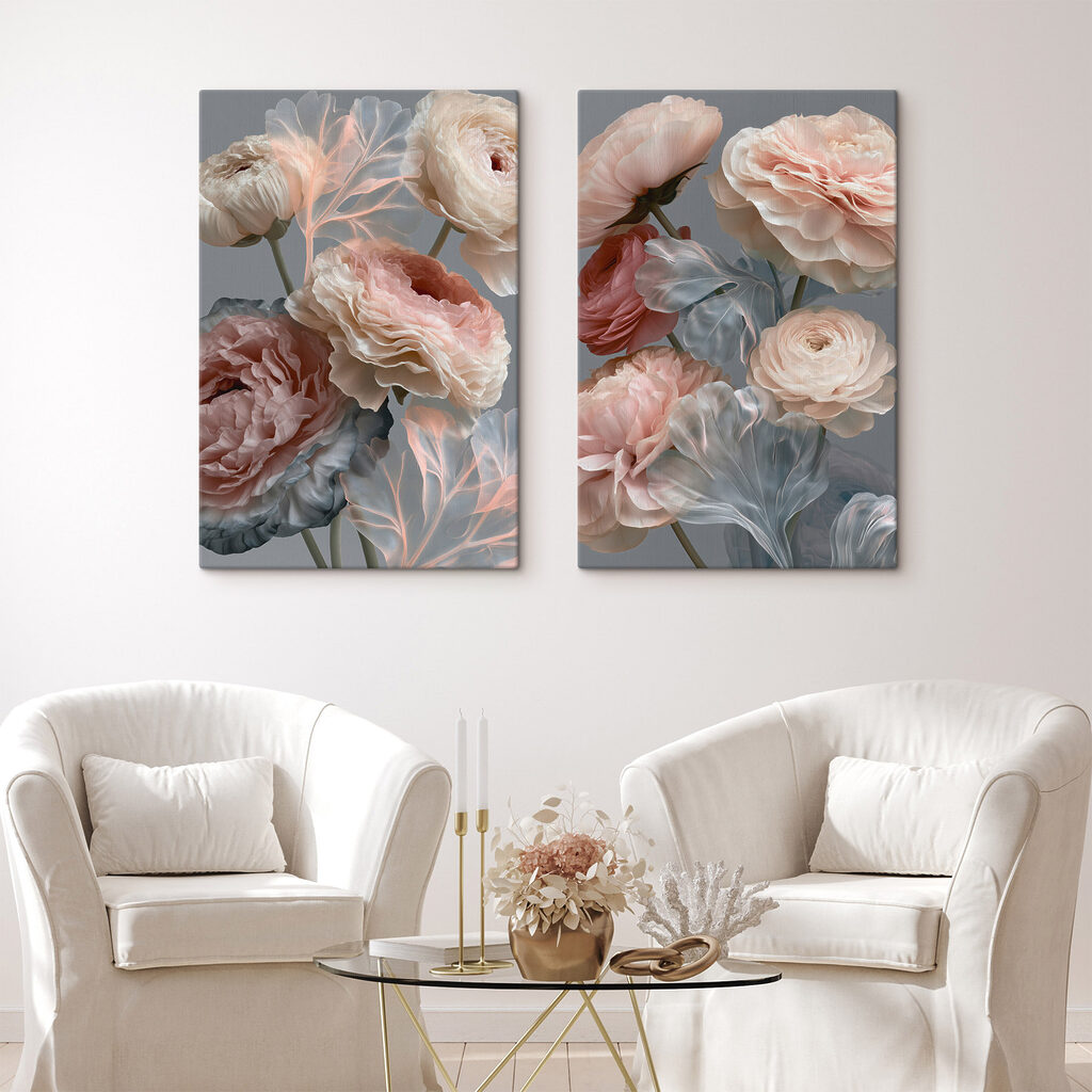 Fleurs aux tons pêche — intérieur 2