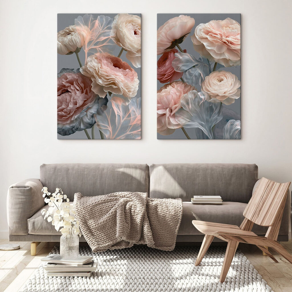 Fleurs aux tons pêche — intérieur 1