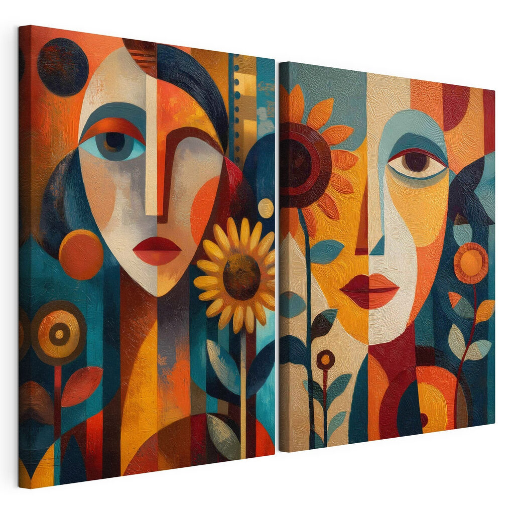 Visages et tournesols — vue du produit