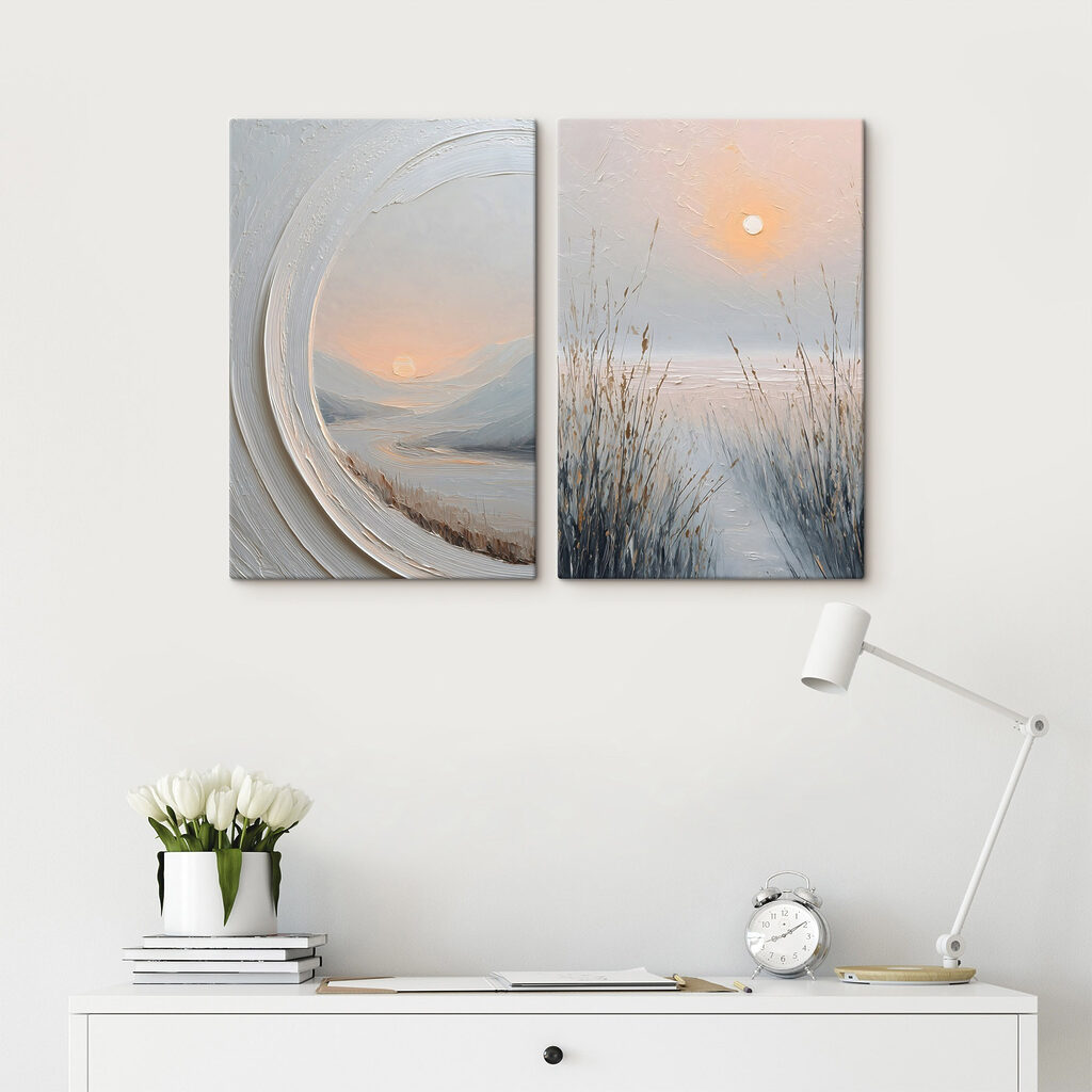 Soleil derrière une arche dans un intérieur