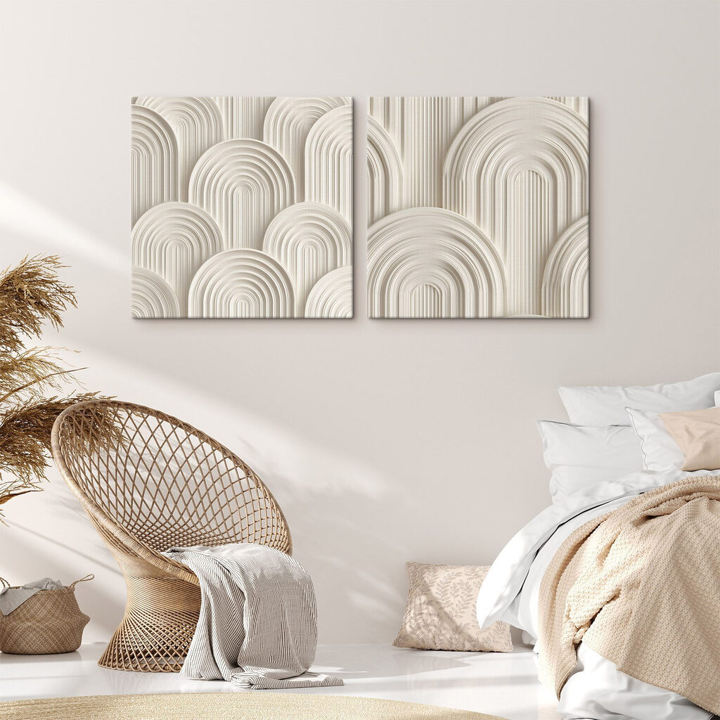 Arches au rythme infini dans un intérieur