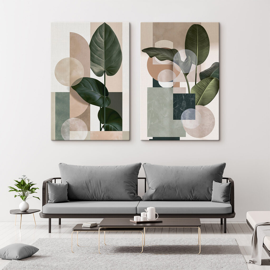 Feuille en lumière géométrique dans un intérieur
