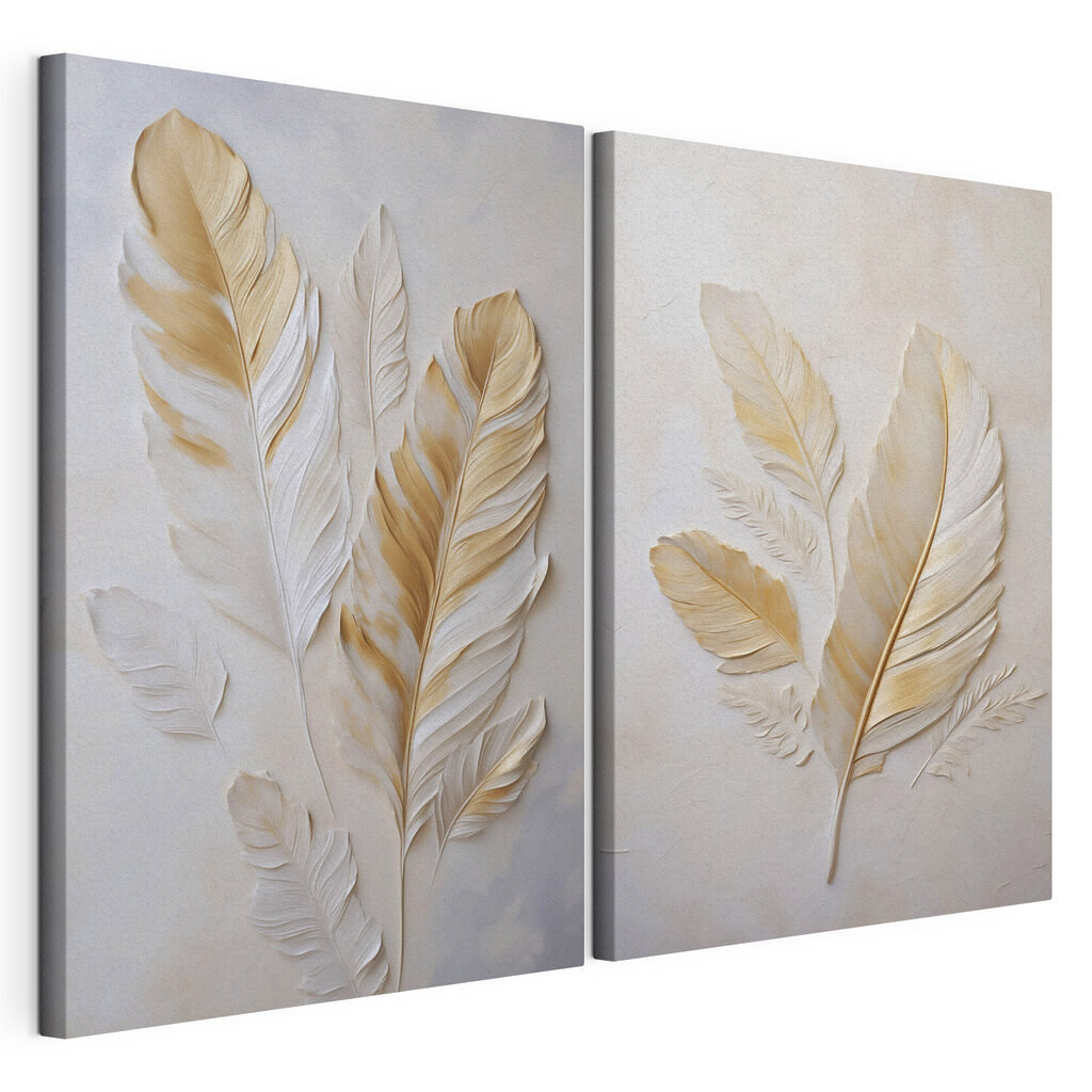 Plumes blanc et or — vue du produit