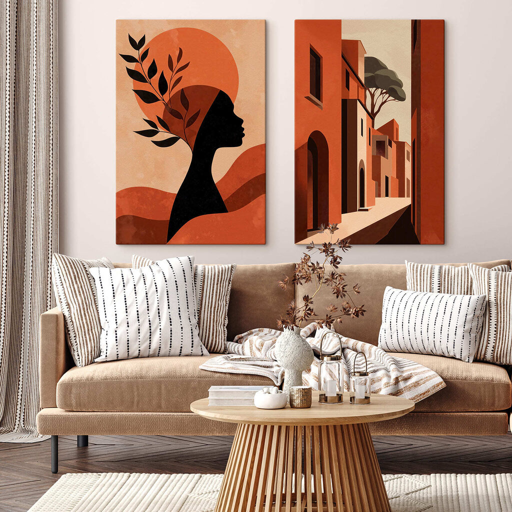 Sous le soleil orange dans un intérieur
