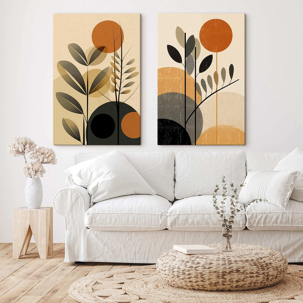 Rameaux devant le soleil dans un intérieur