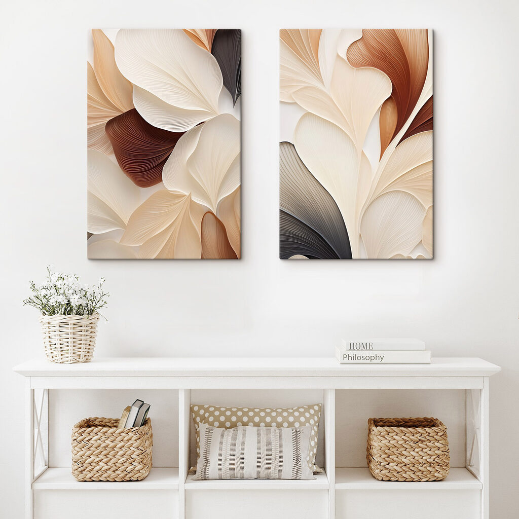 Feuilles aux plis chauds dans un intérieur