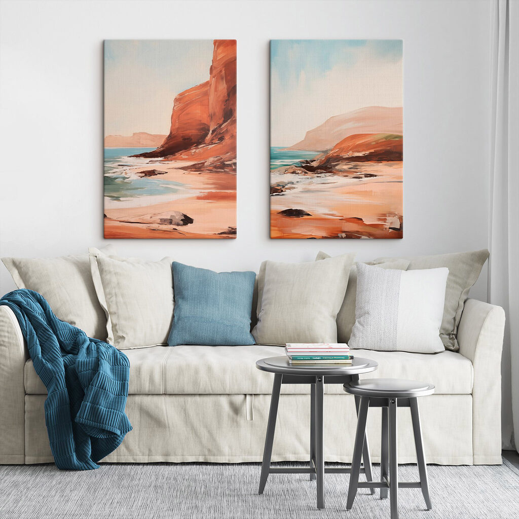 Côte aux rochers rouges dans un intérieur