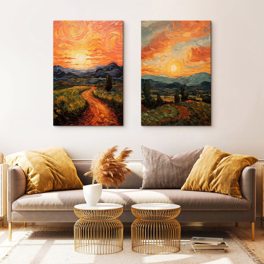 Soleil et champs sinueux — intérieur 1