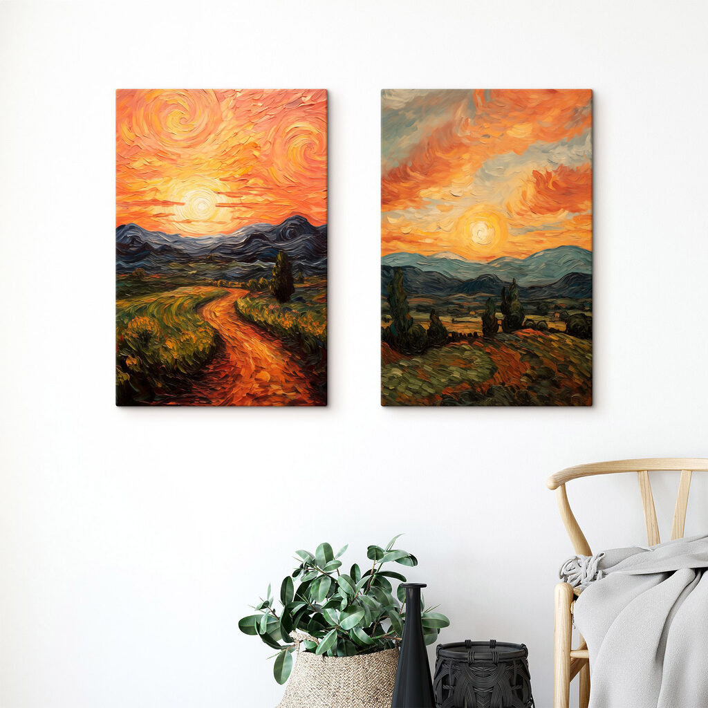 Soleil et champs sinueux — intérieur 2
