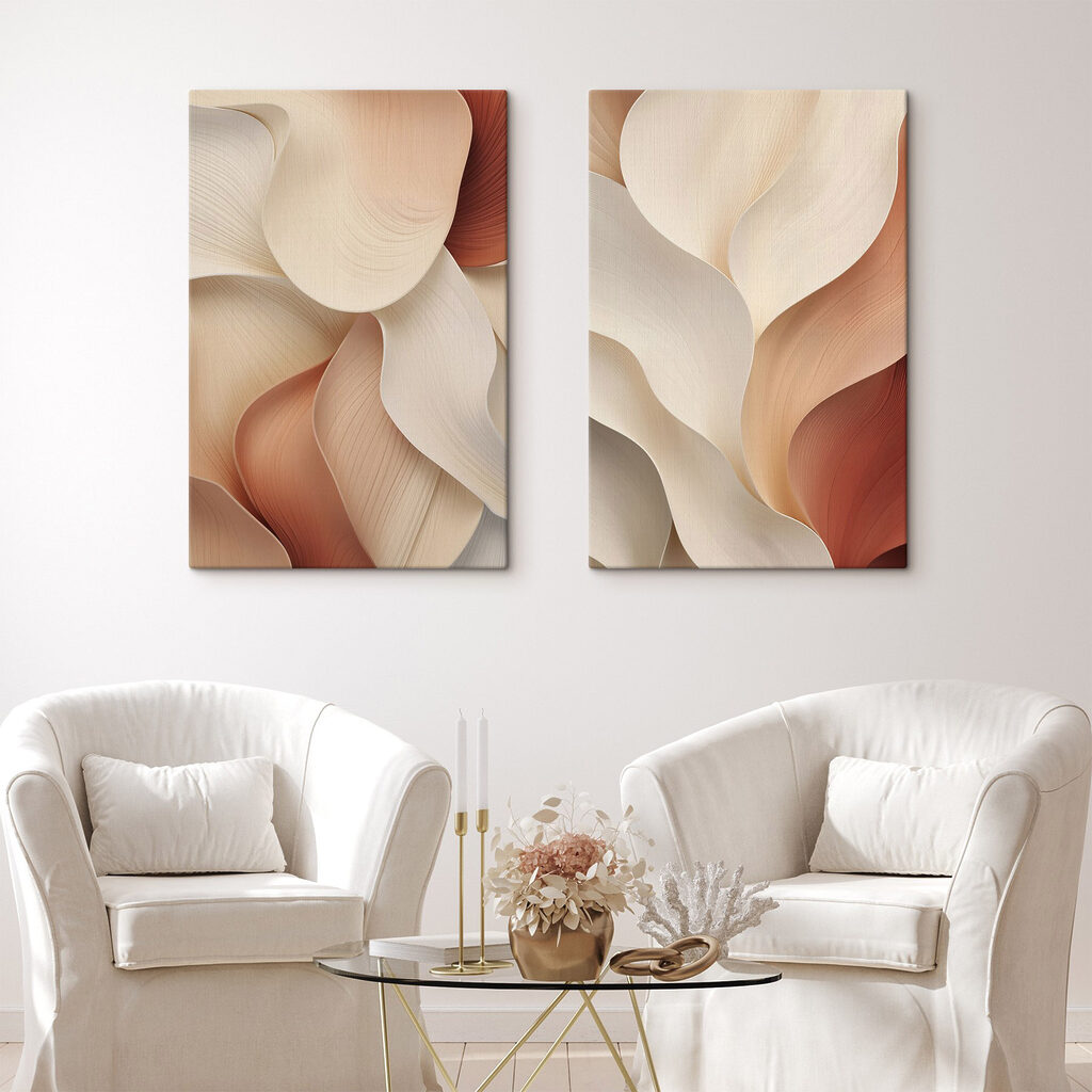 Plis aux tons chauds dans un intérieur
