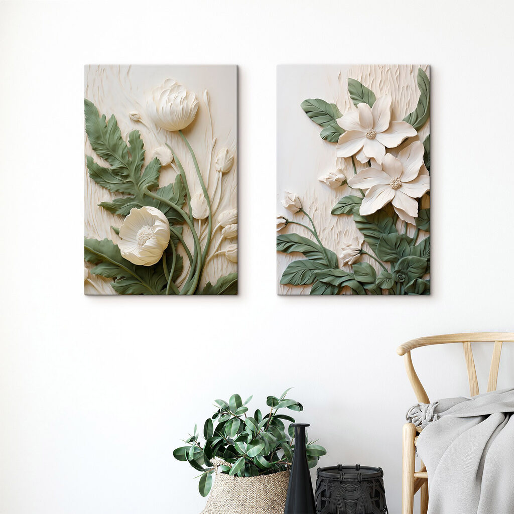 Fleurs sur tiges vertes dans un intérieur