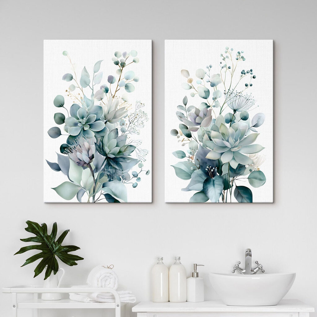 Bouquet vert d’eau dans un intérieur