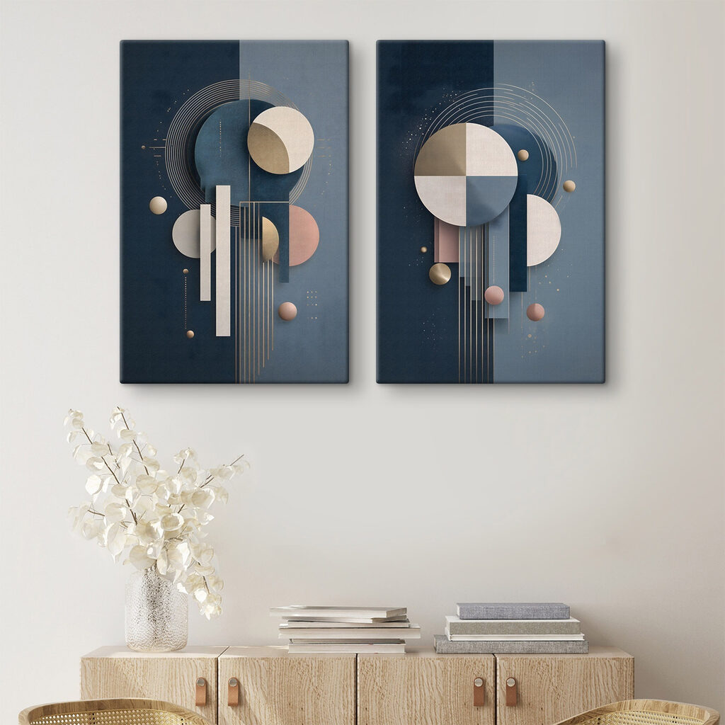 Géométrie bleu nuit — intérieur 1