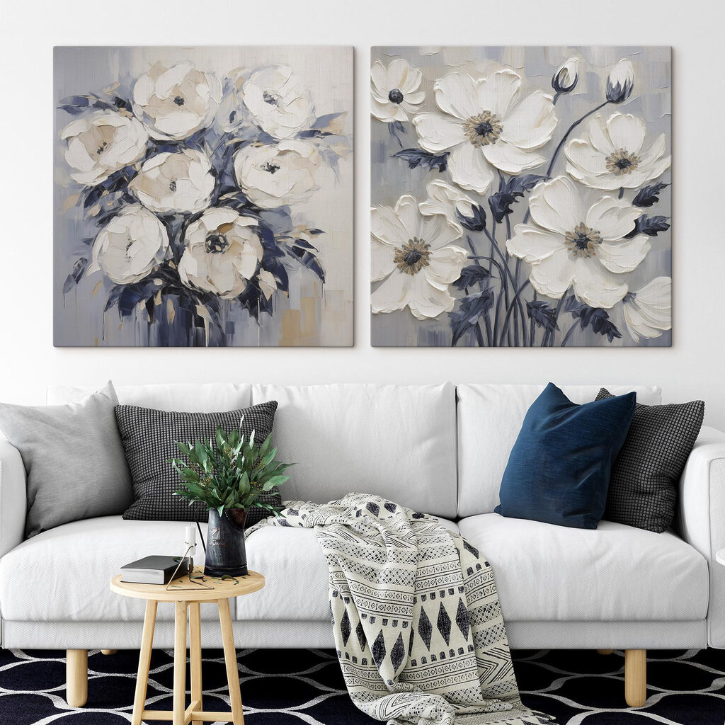 Floraison blanche dans un intérieur