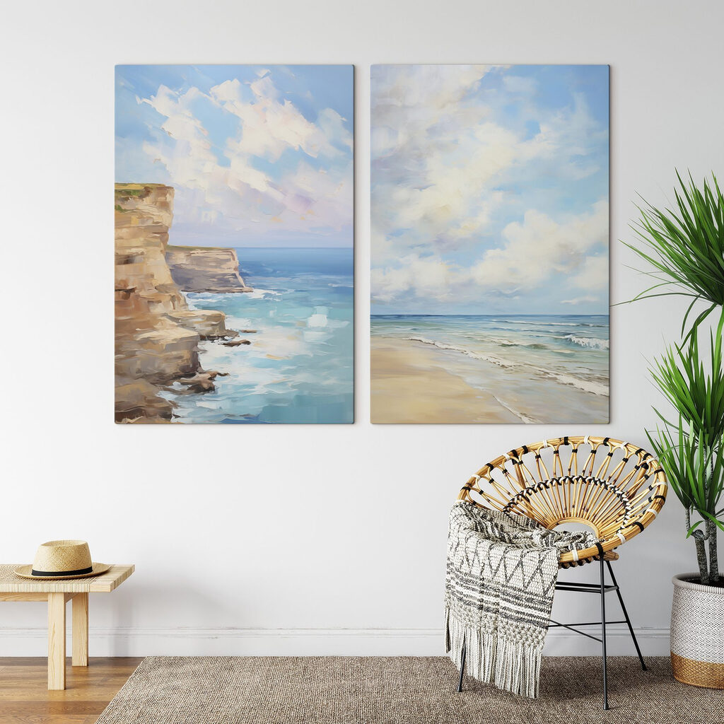 Nuages sur le ressac dans un intérieur