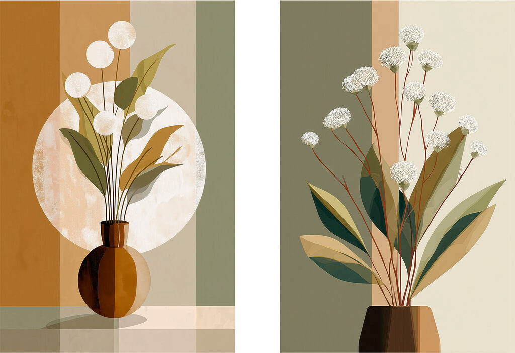Fleurs pompons — motif complet