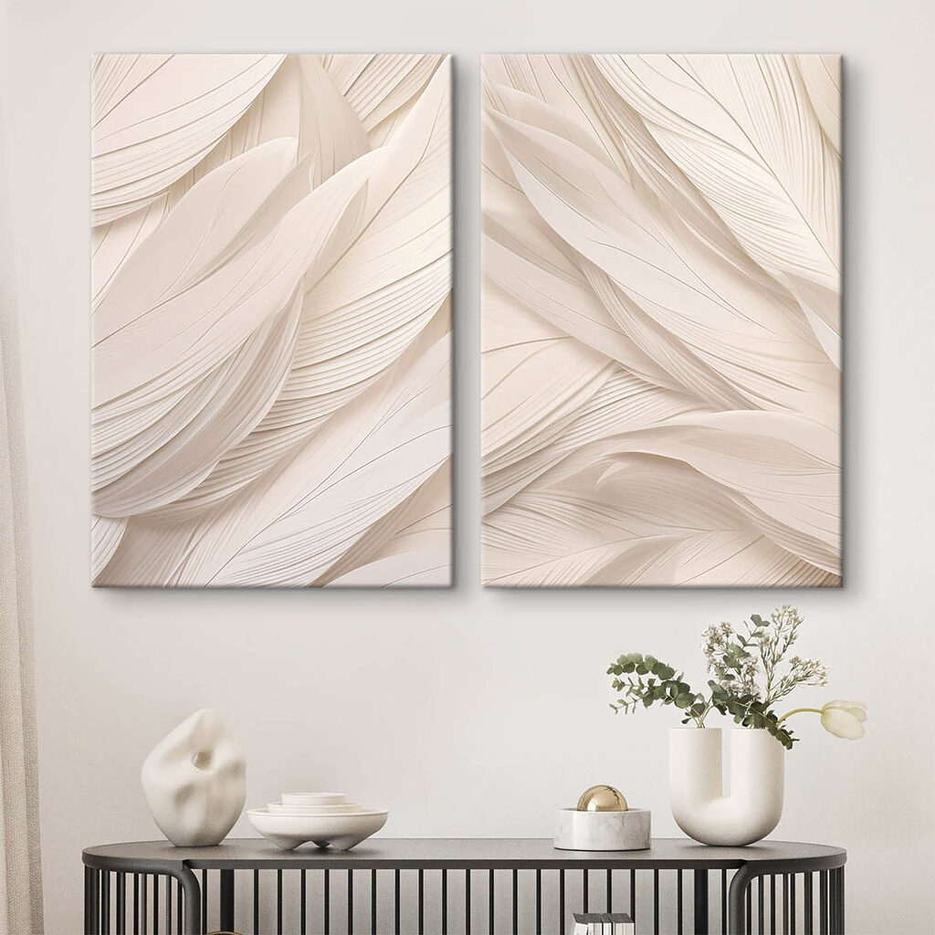 Feuilles aux plis délicats dans un intérieur