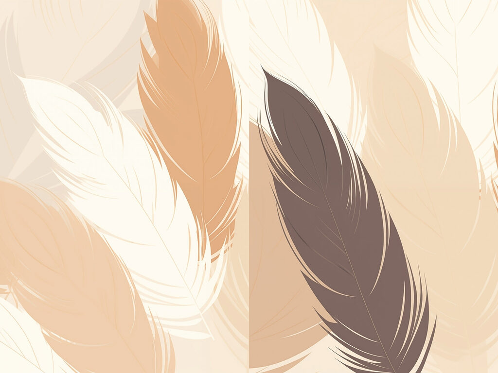Plumes aux tons doux — motif complet
