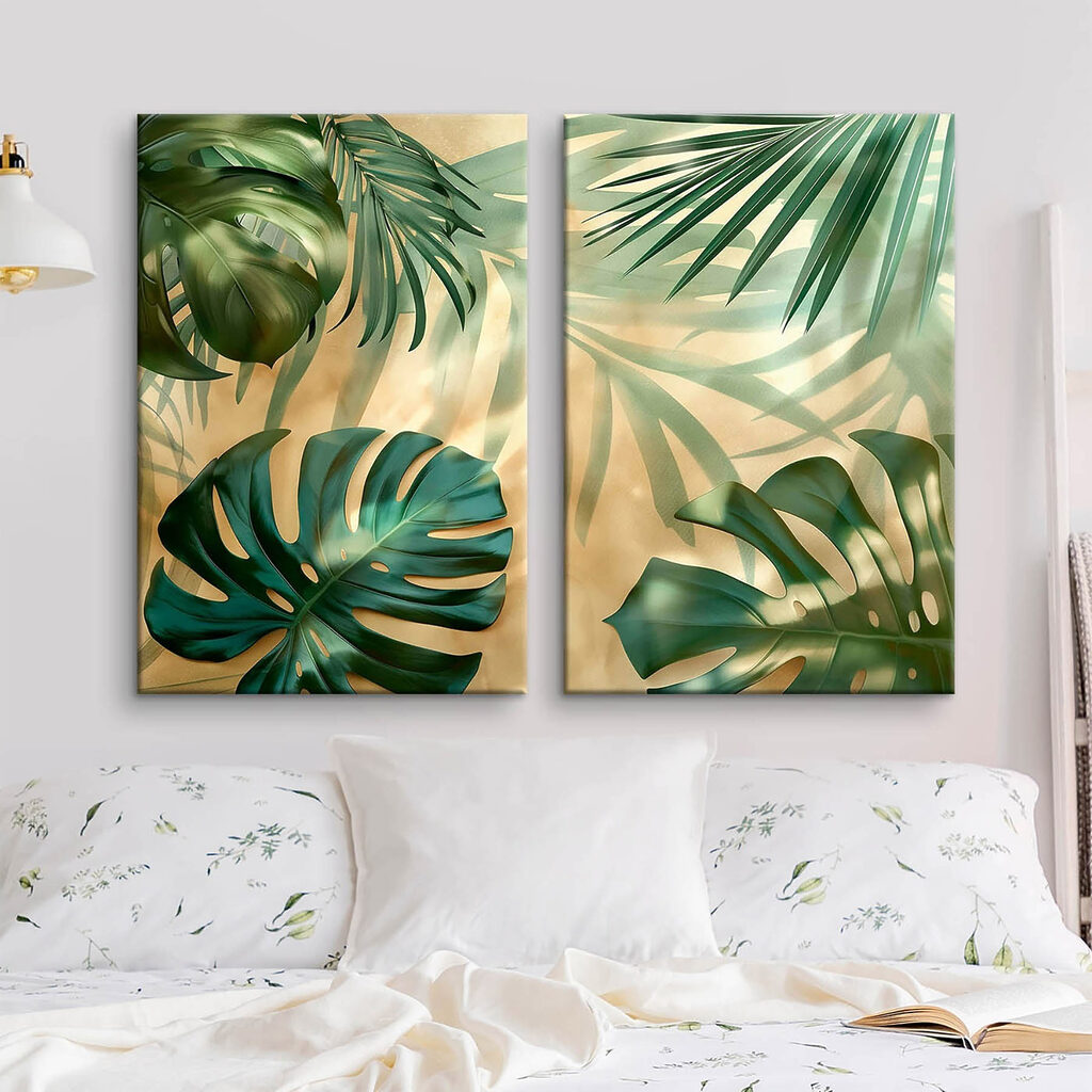 Soleil et feuillage tropical dans un intérieur
