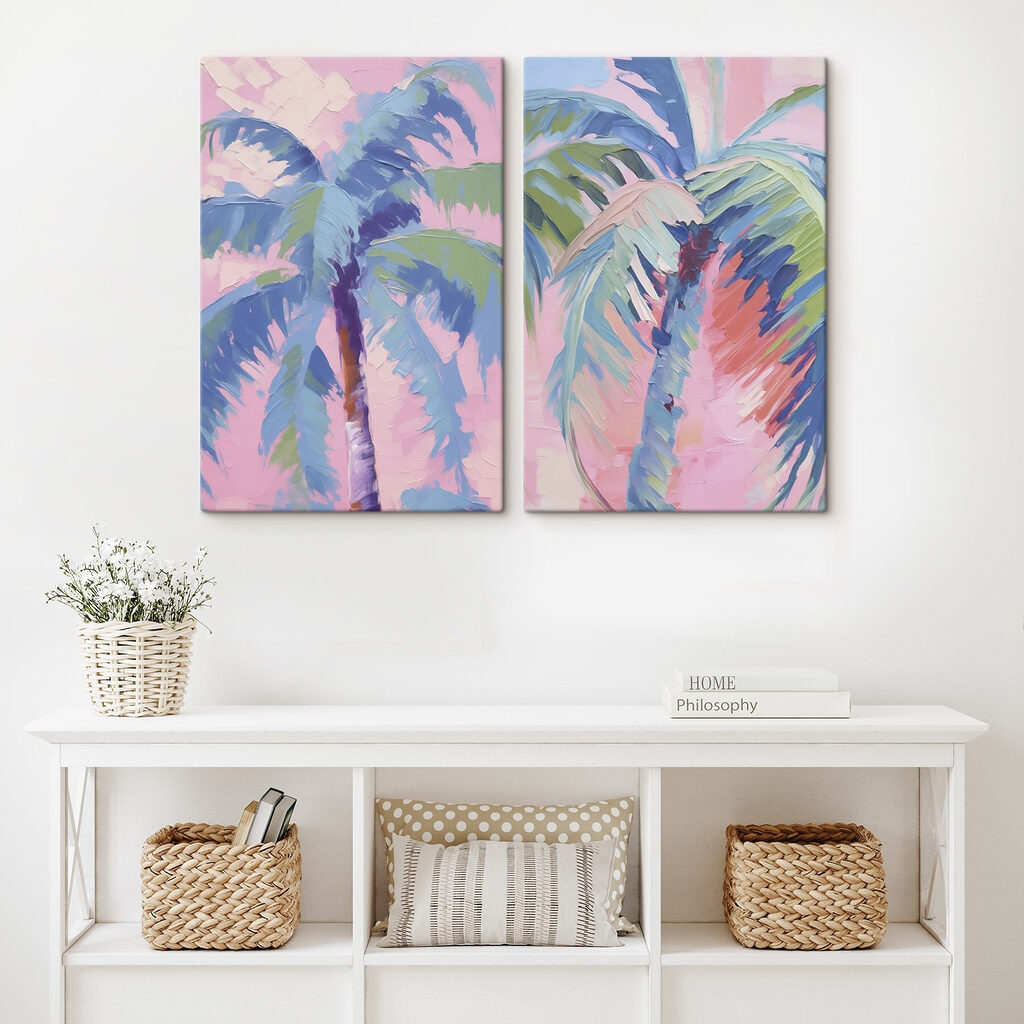 Palmiers sur fond rose — intérieur 2