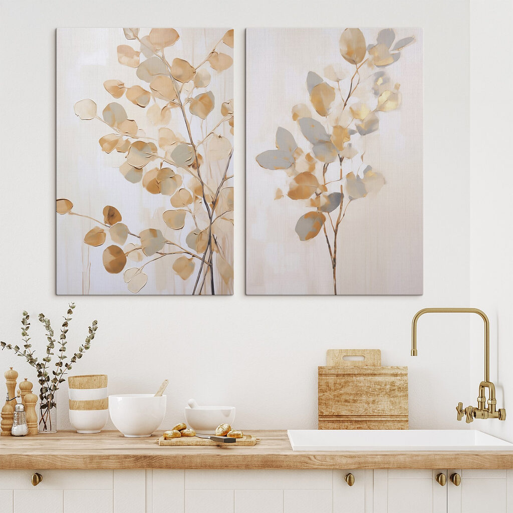 Lumière et feuilles rondes dans un intérieur