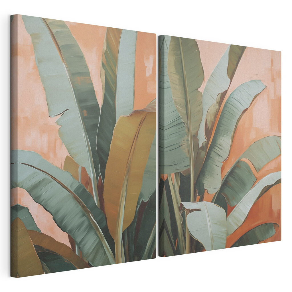 Grandes feuilles sur terracotta — vue du produit