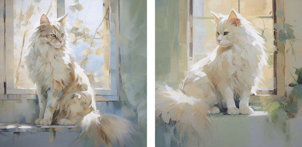 Chat à la fenêtre — motif complet