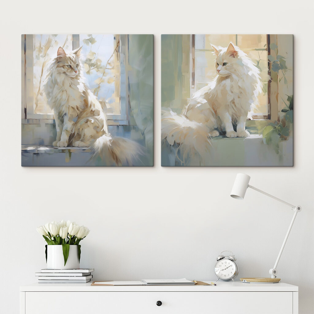 Chat à la fenêtre — intérieur 1