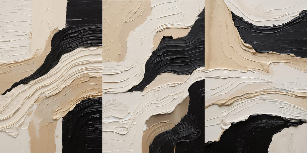 Vagues sombres sur crème — motif complet