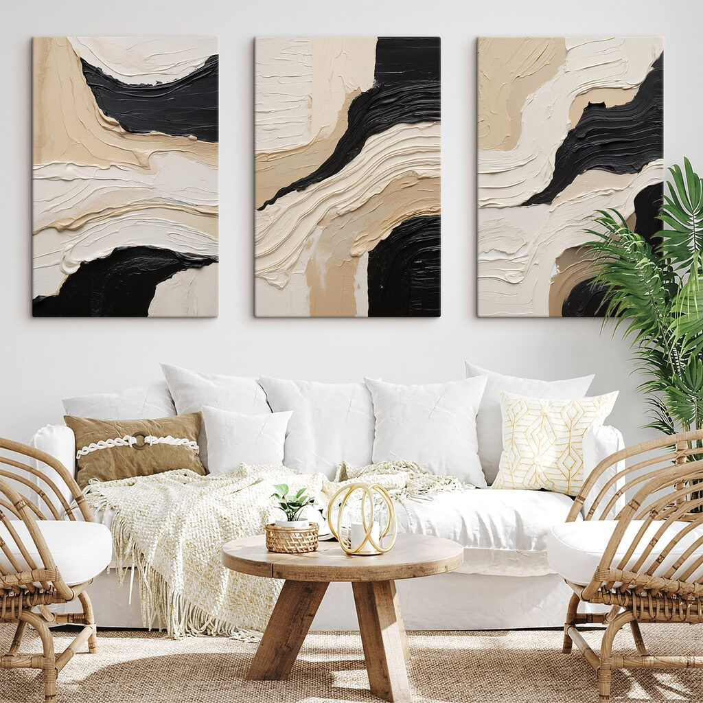 Vagues sombres sur crème — intérieur 2