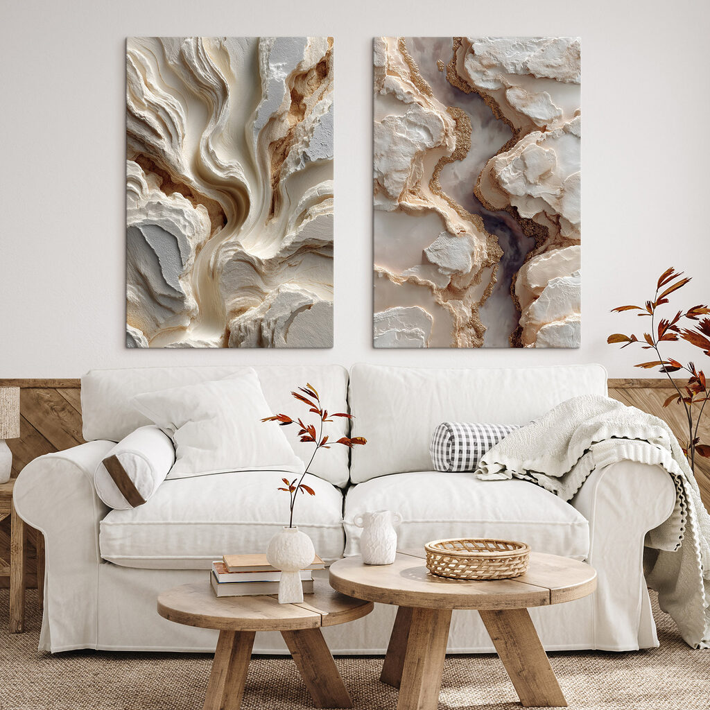 Ondulations et touches d’or dans un intérieur