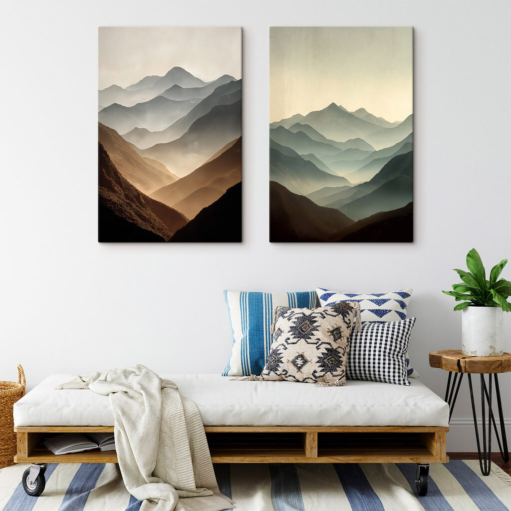 Entre crêtes paisibles dans un intérieur