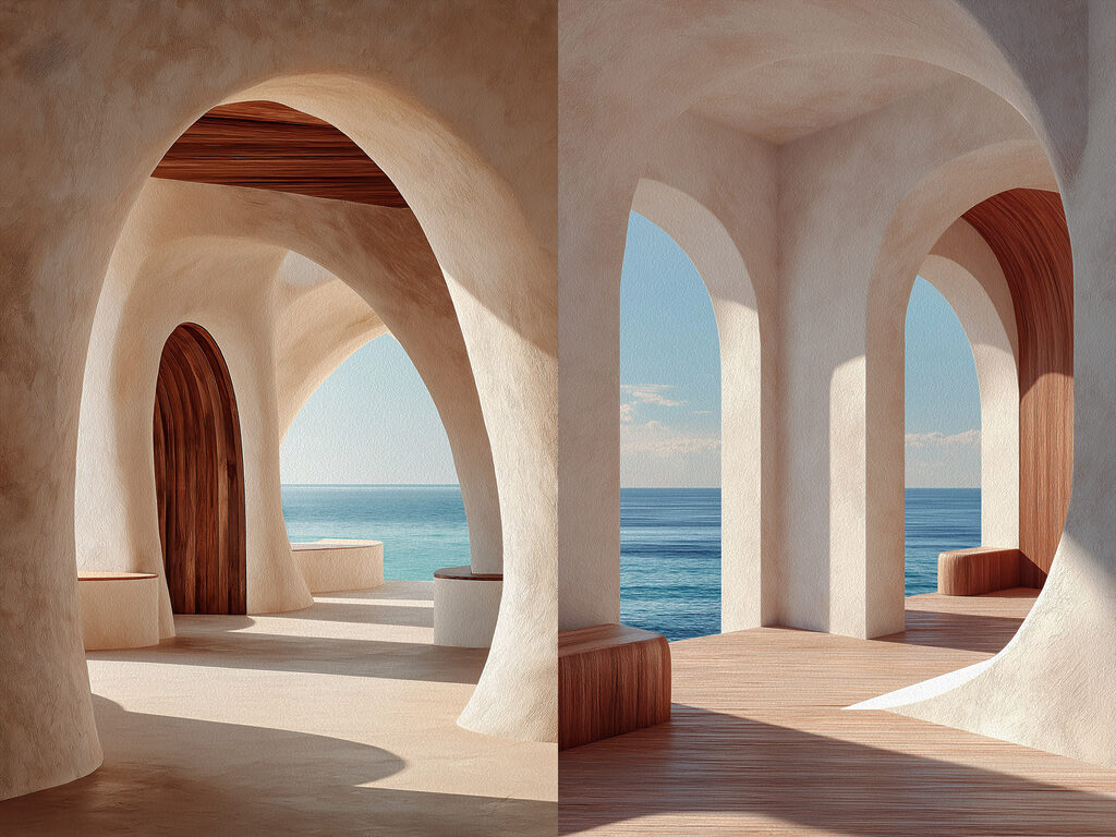 Arcades sur la mer — motif complet