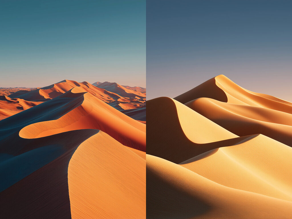 Dunes en lumière rasante — motif complet
