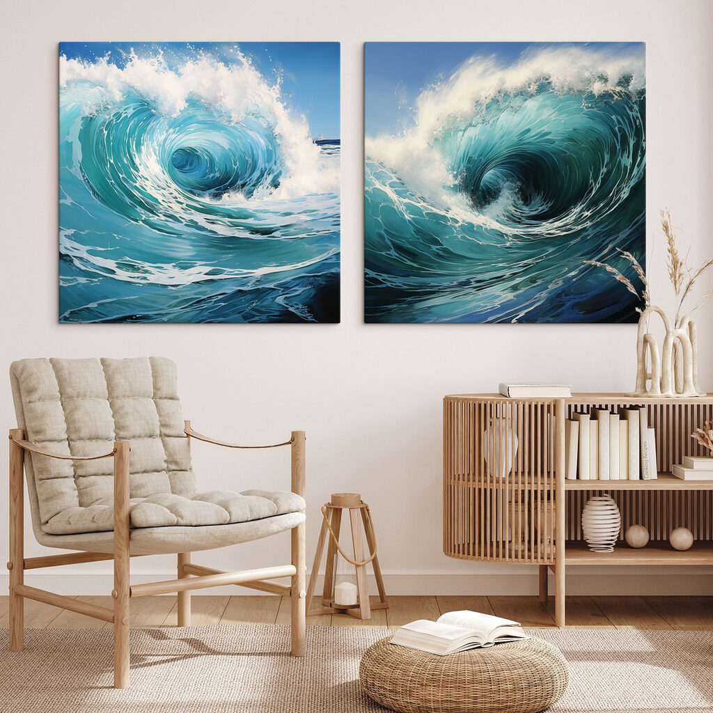 Dans la vague dans un intérieur