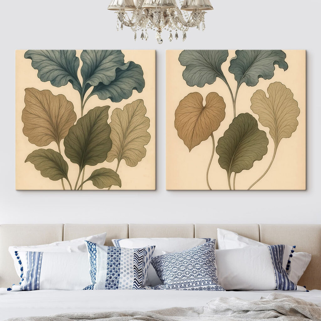 Feuilles aux nervures élégantes dans un intérieur